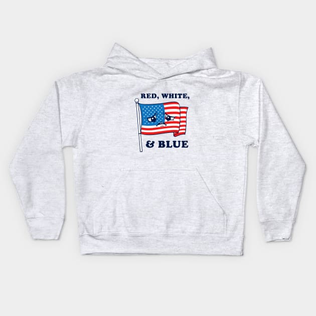 Red White And Blue Kids Hoodie by dumbshirts